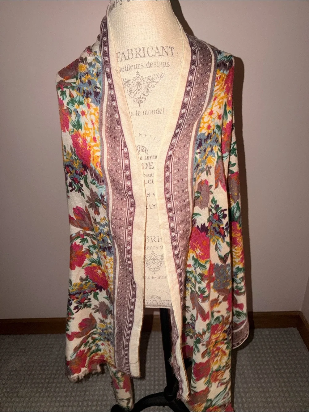 Floral patterned scarf
